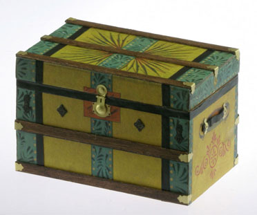 Dollhouse Miniature Lithograph Wooden Trunk Kit, Yellow Bliss